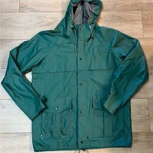 L.L. Bean Forest Green Hooded Raincoat
